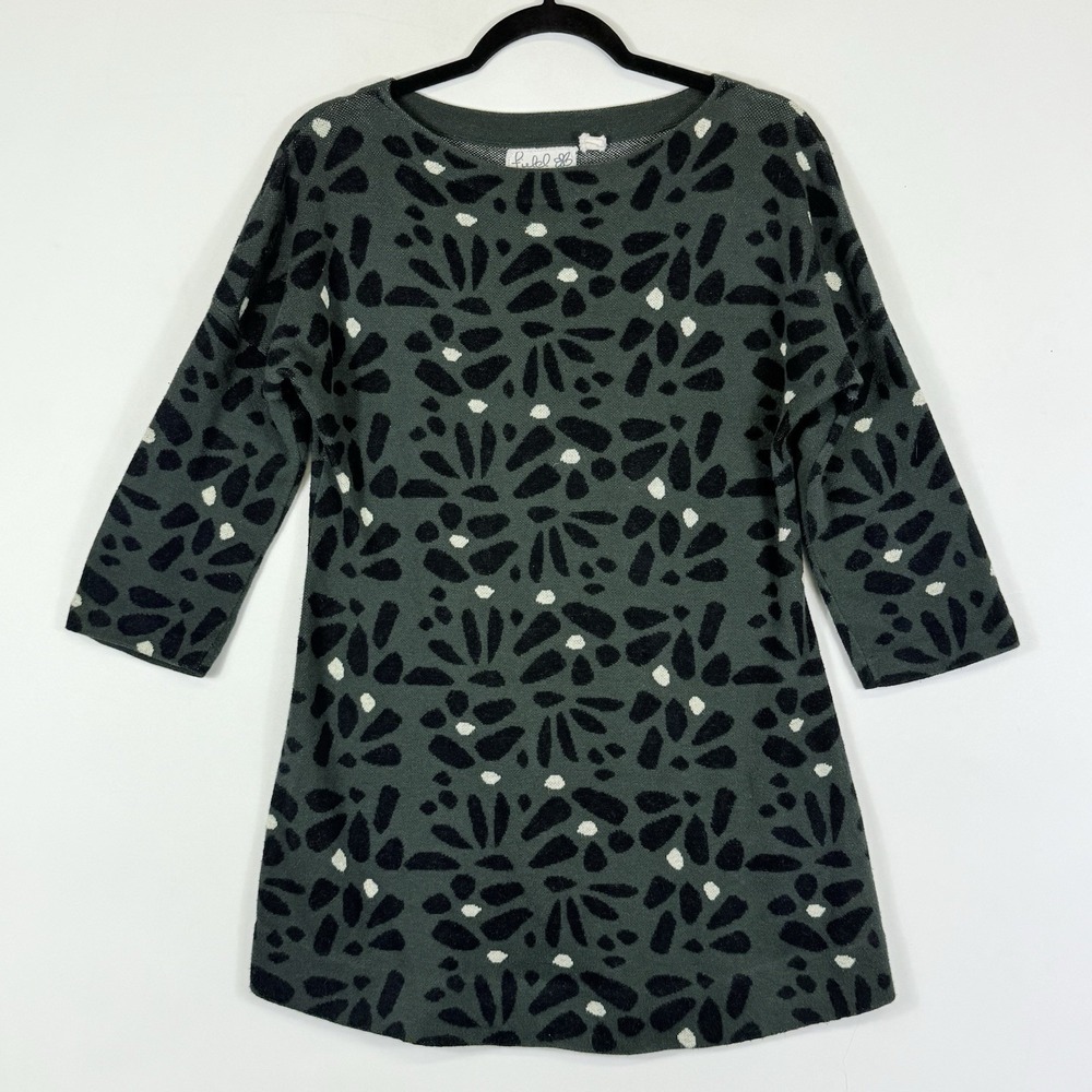 Field Flower Tunic Sweater Womens XS Green Boho Whimsigoth Cabin Forestcore